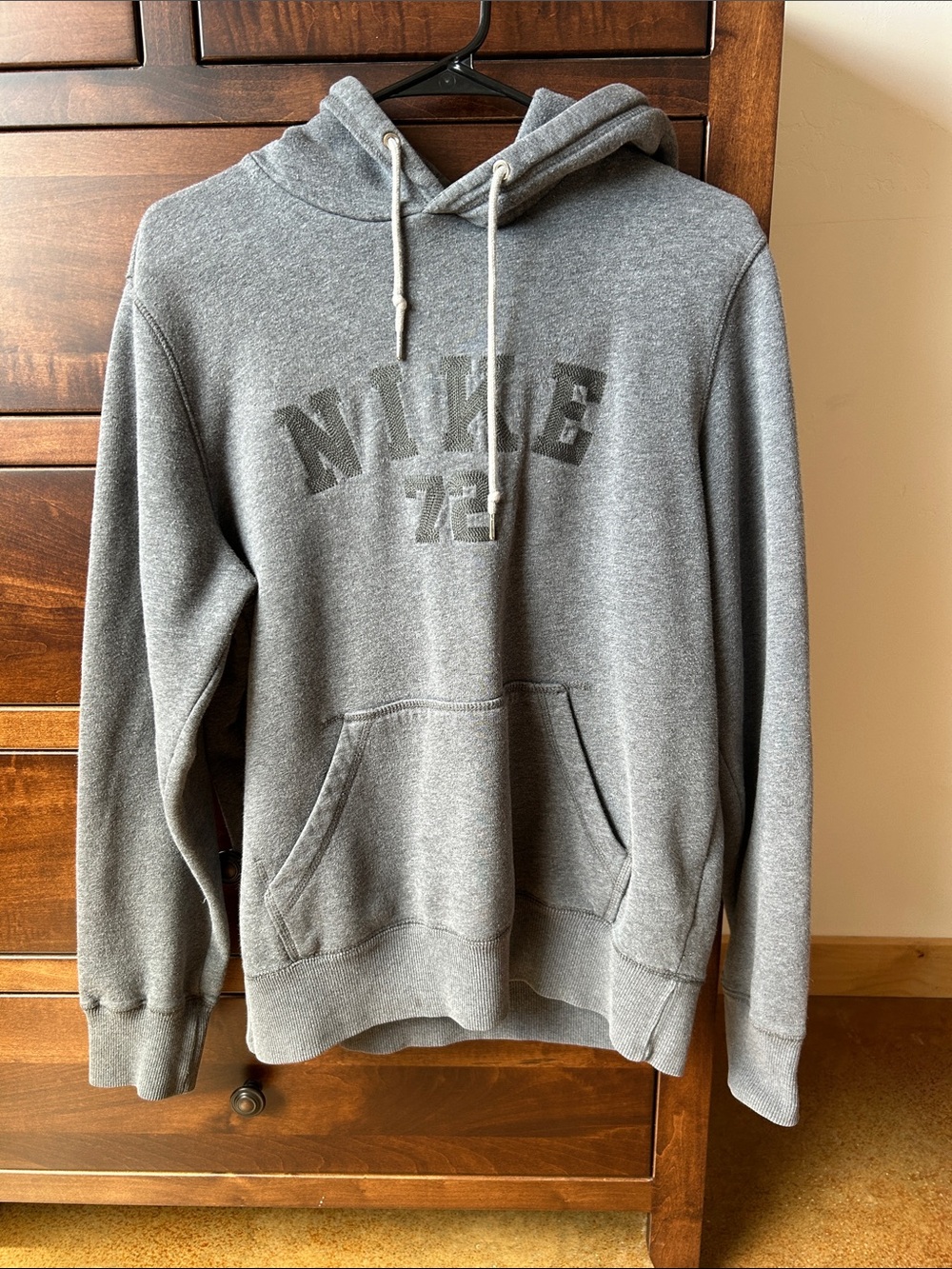 Nike Heather Gray Hooded Pullover with Logo